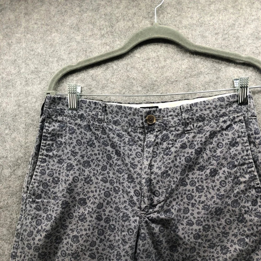 J.Crew‎ Gramercy Floral Chino Shorts Mens 29 Gray Lightweight 9'' Summer Cotton